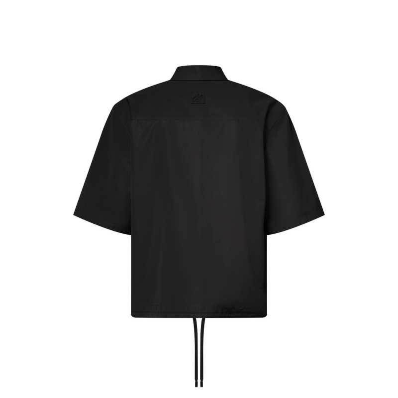 Louis Vuitton - Chemise à manches courtes brodée de fleurs monogrammes Noir