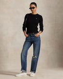 Ralph Lauren - Pull torsadé à col rond en coton Polo Black/white Pp