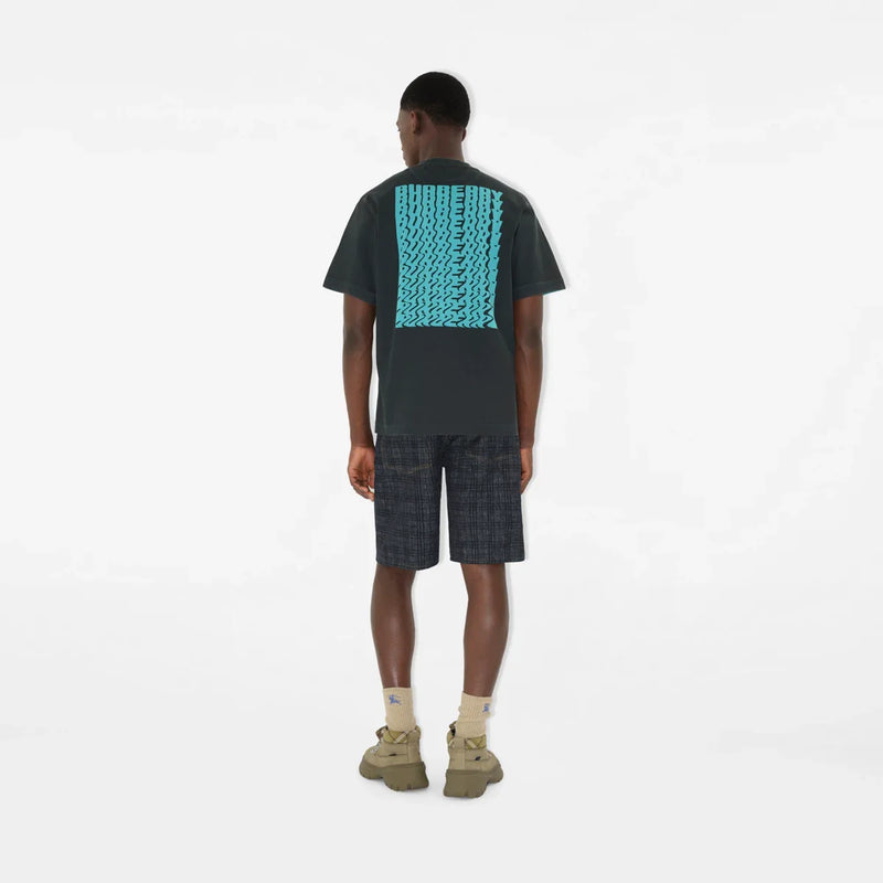 Burberry - T-shirt en coton à logo ondulé Atom
