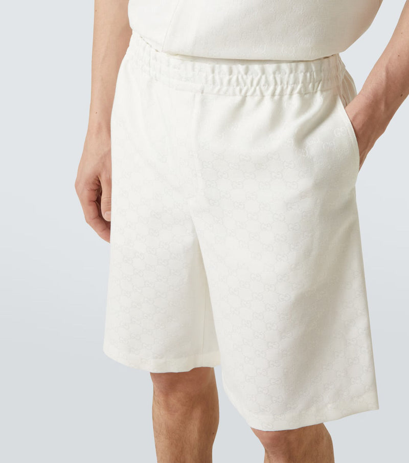 GUCCI - Short en lin melangé Blanc