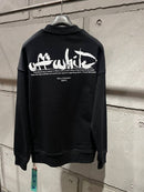 Off-White - Pull en coton à motif monogramme OW Blanc/Noir