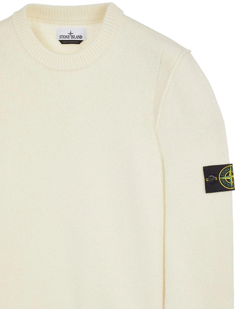 Stone Island - Pull à col rond tricot coloris naturel