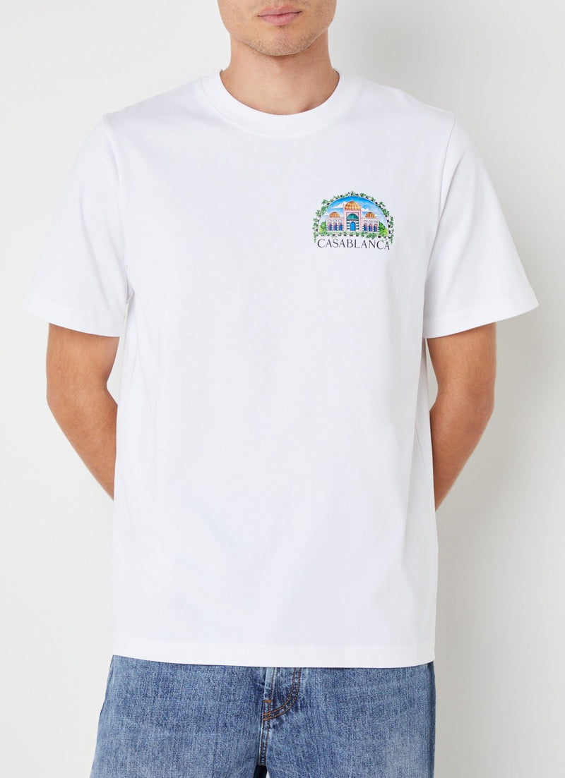 Casablanca - T-shirt logo imprimé Blanc