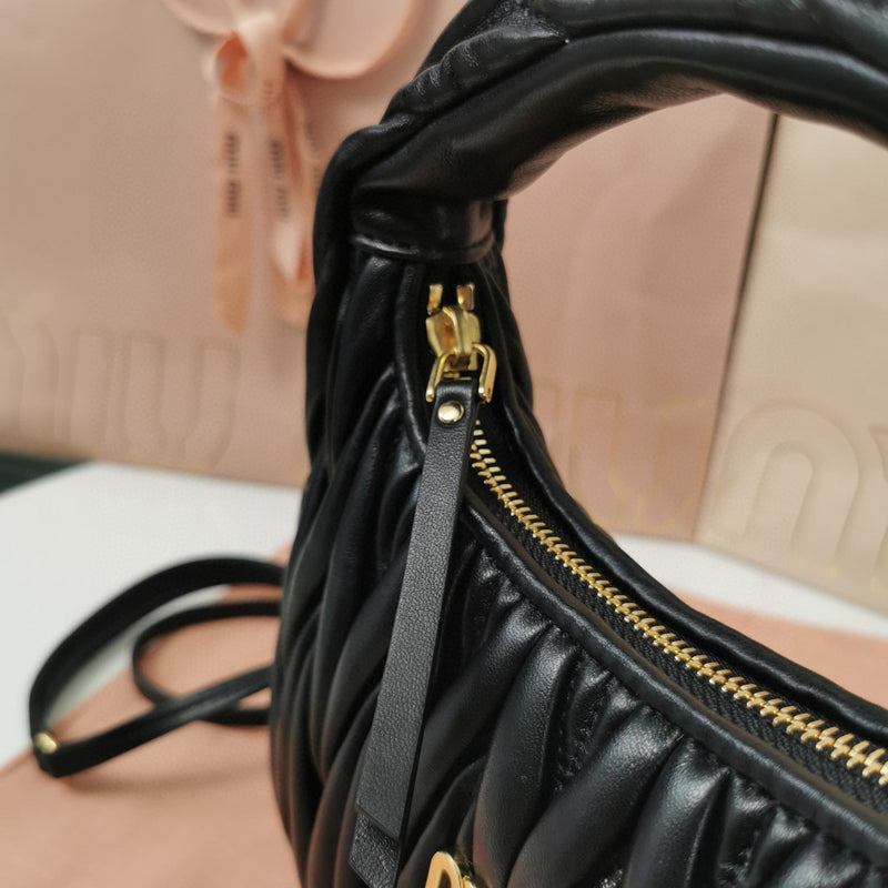 Miumiu - Wander matelassé nappa leather hobo bag