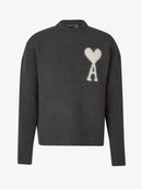 Ami Paris - Pull Ami Gris Coeur Blanc
