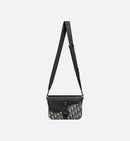 Sac Messenger à rabat Saddle Small Noir et Beige