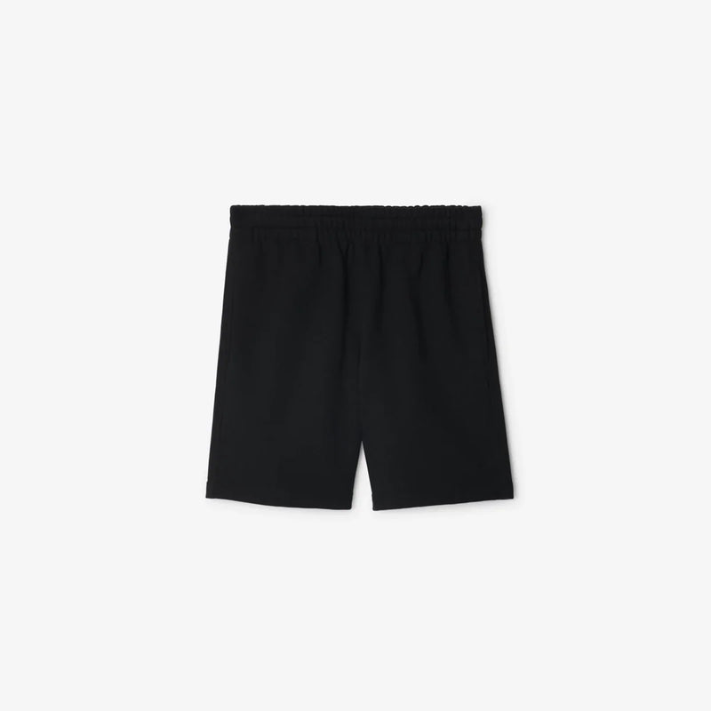 Burberry - Short en coton avec étiquette Check Noir