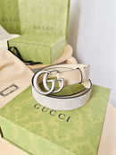 Gucci - Ceinture GG Argenté Blanc F