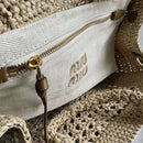 Miumiu - Raffia-effect woven handbag