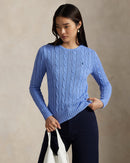 Ralph Lauren - Pull torsadé à col rond en coton New Litchfield Blue