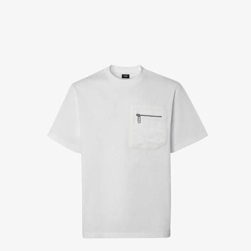 Fendi - T-shirt en coton FF Blanc
