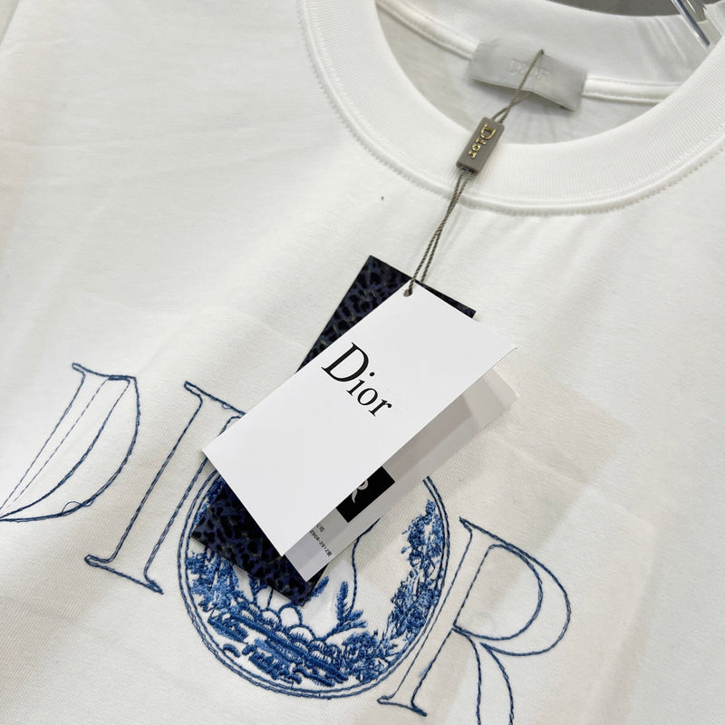Dior - T-shirt en coton Dior Graphique Coloré Blanc