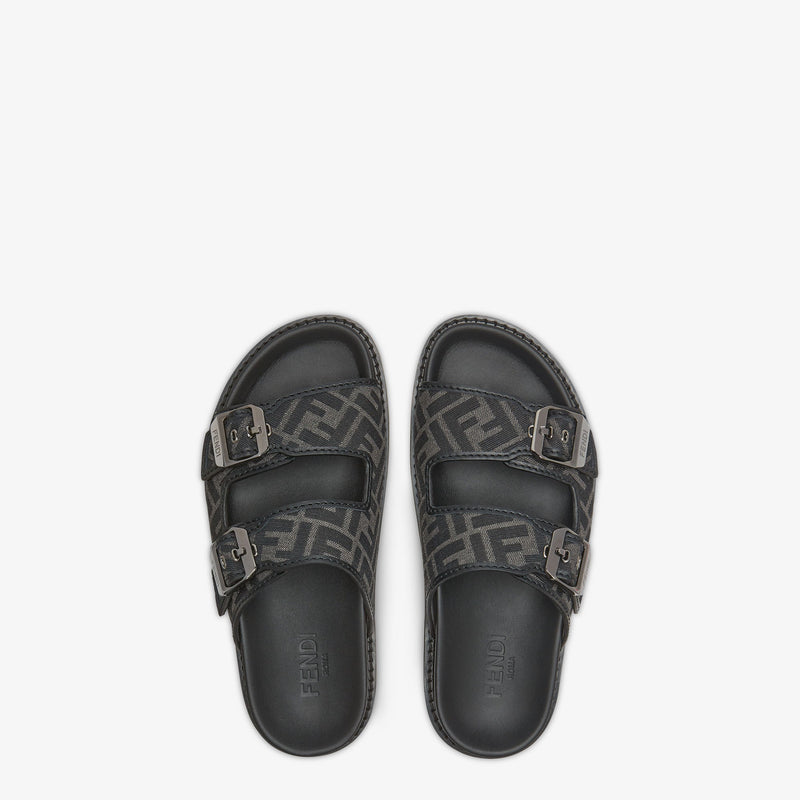 Fendi - Sandales Fendi Feel
en tissu jacquard FF Noir
