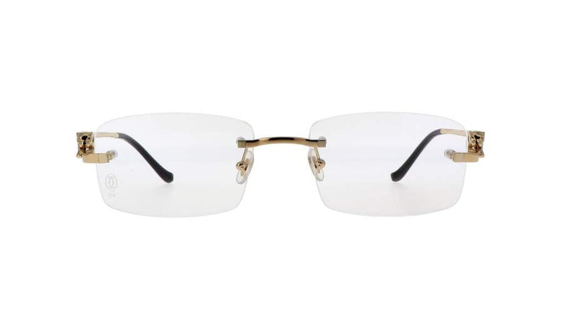Cartier - Lunettes solaires Panthère Monture Or Verres Transparent