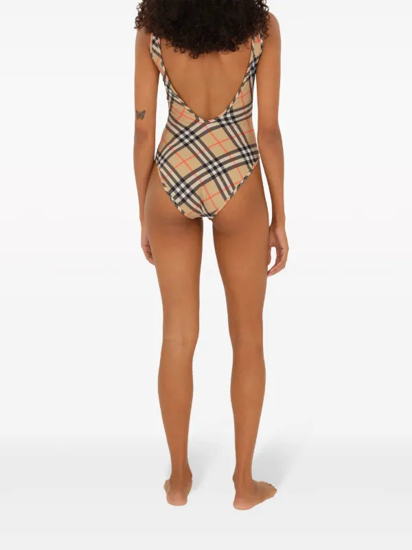Burberry - Maillot de bain à carreaux Beige