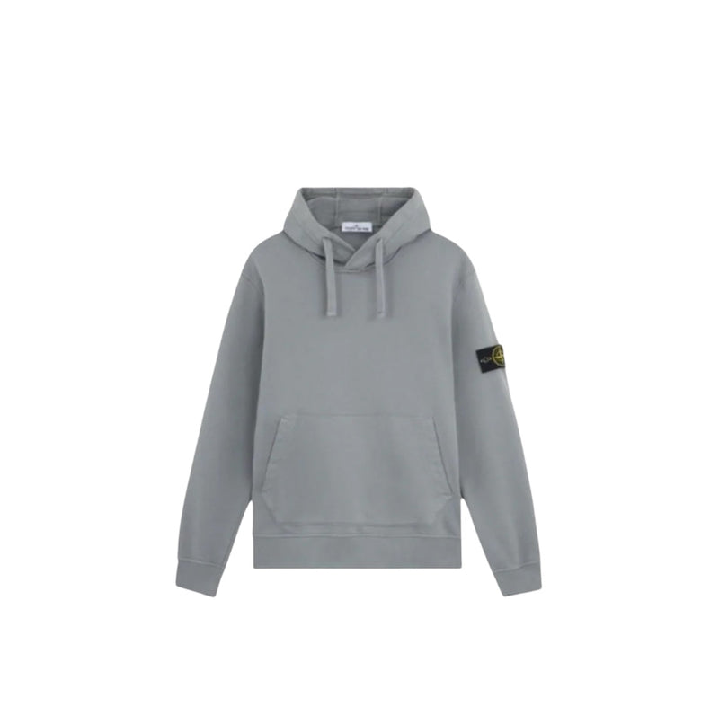 Stone Island - Pull à capuche à badge gris