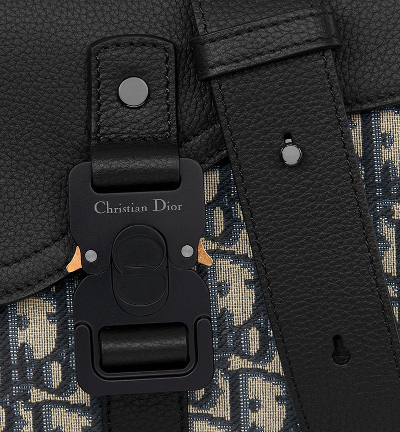 Sac Messenger à rabat Saddle Small Noir et Beige