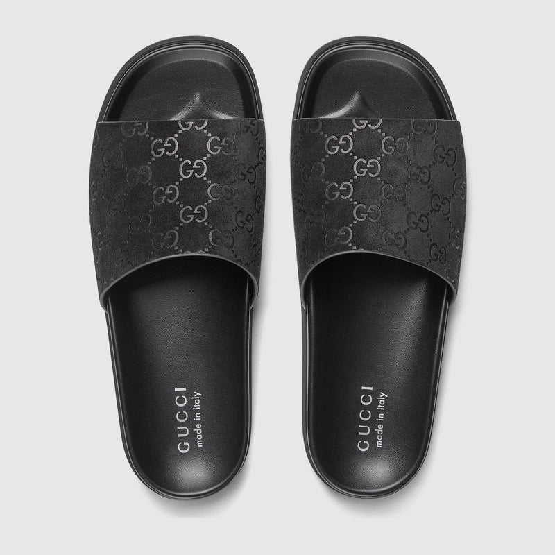 Gucci - Mules en Daim GG Noir