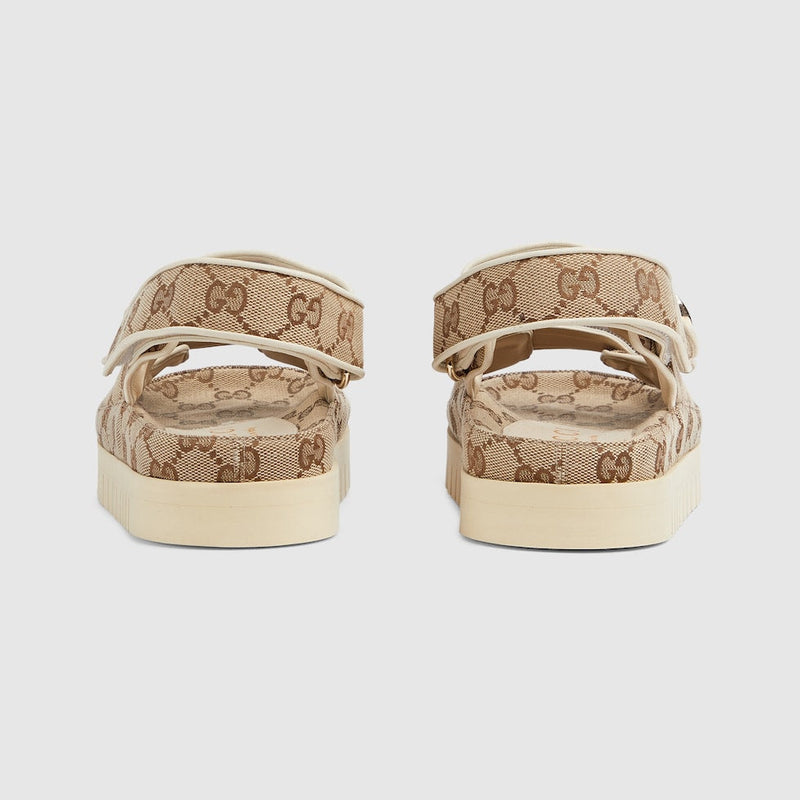 Gucci - Sandales avec Double G Beige Marron Foncée