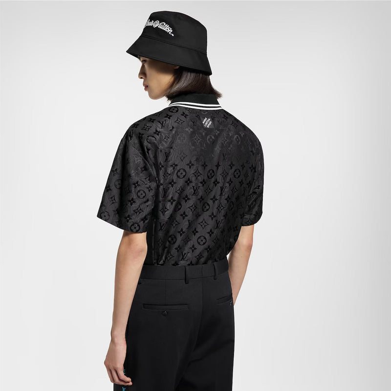 Louis Vuitton - Chemise manches courtes en jacquard Monogram Moiré Noir