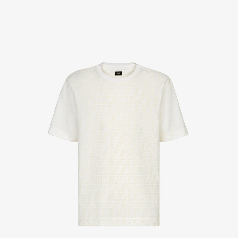 Fendi - T-shirt en piqué FF Blanc