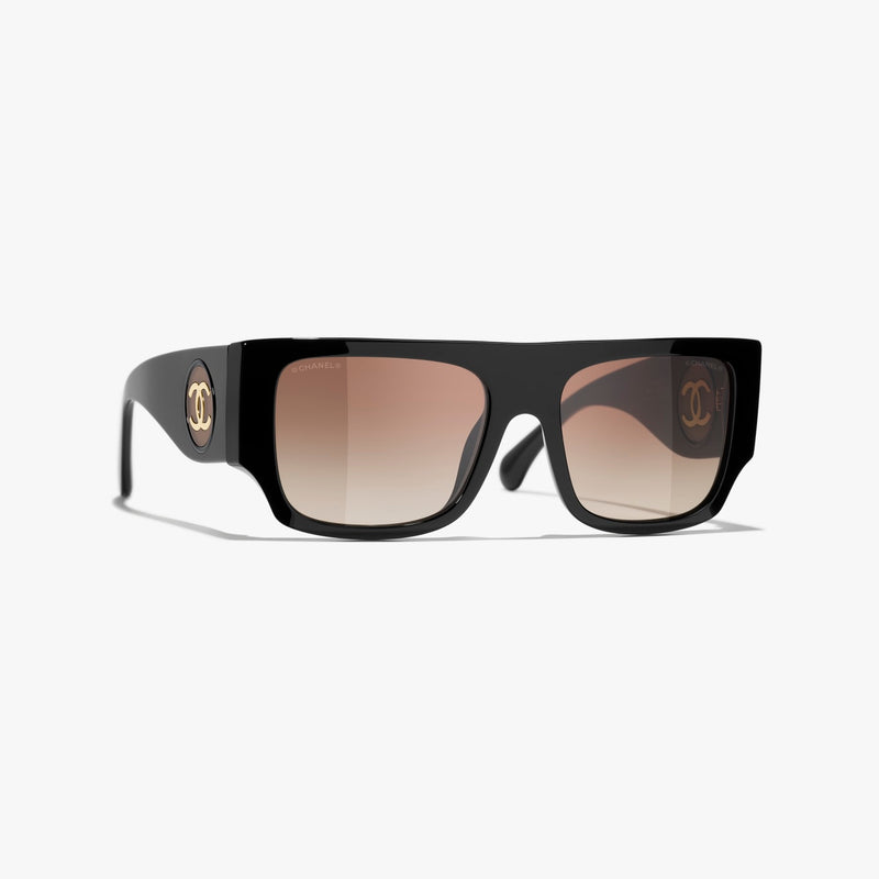 Chanel - Lunettes de soleil carrées Noir