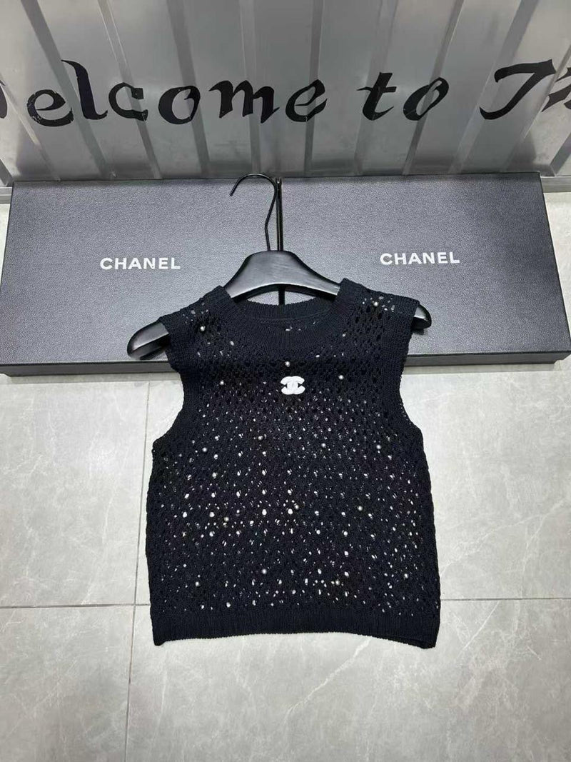 Chanel - T-Shirt avec logo Blanc/Noir