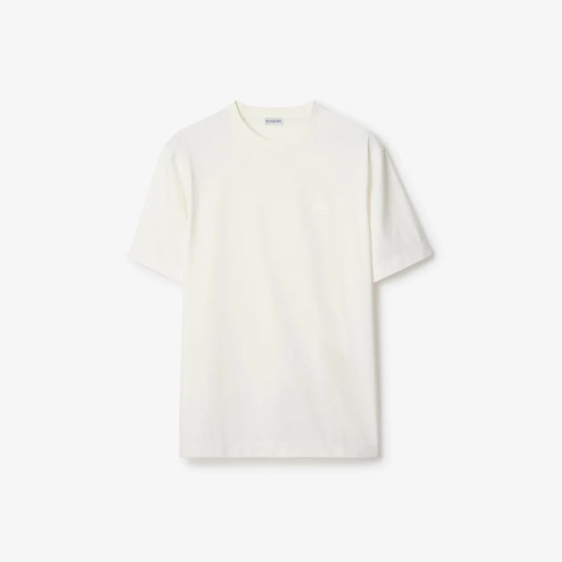 Burberry - T-shirt en coton avec badge EKD Chalk