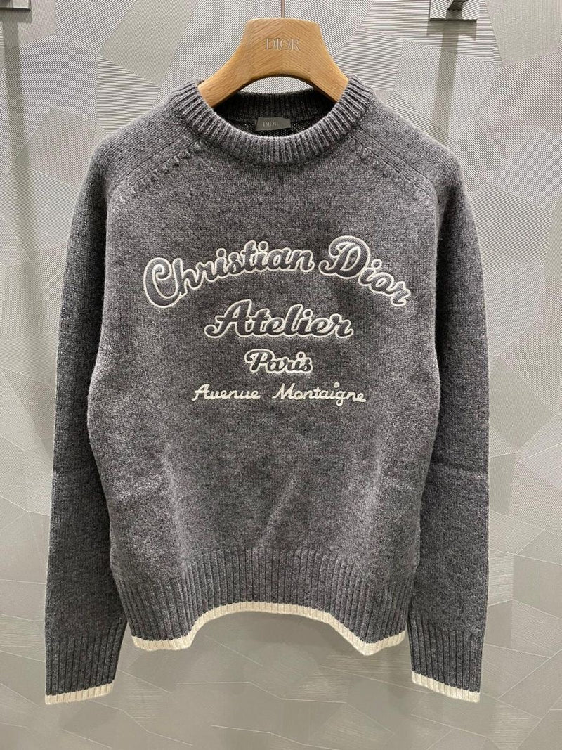 Dior - Pull en laine Christian Dior Gris