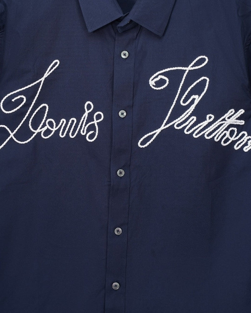Louis Vuitton - Chemise manches longues Brodé LV Bleu