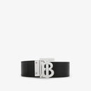 Burberry - Ceinture TB réversible en cuir et Check Beige D’archive/Argent