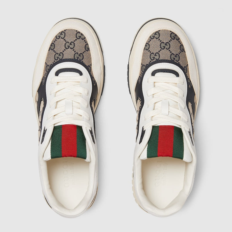 BASKETS GUCCI RE-WEB POUR HOMME Blanc cassé Blanc