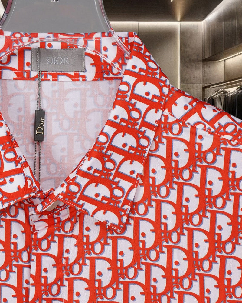 Dior - Chemise à Manches Longues avec Motif Rouge