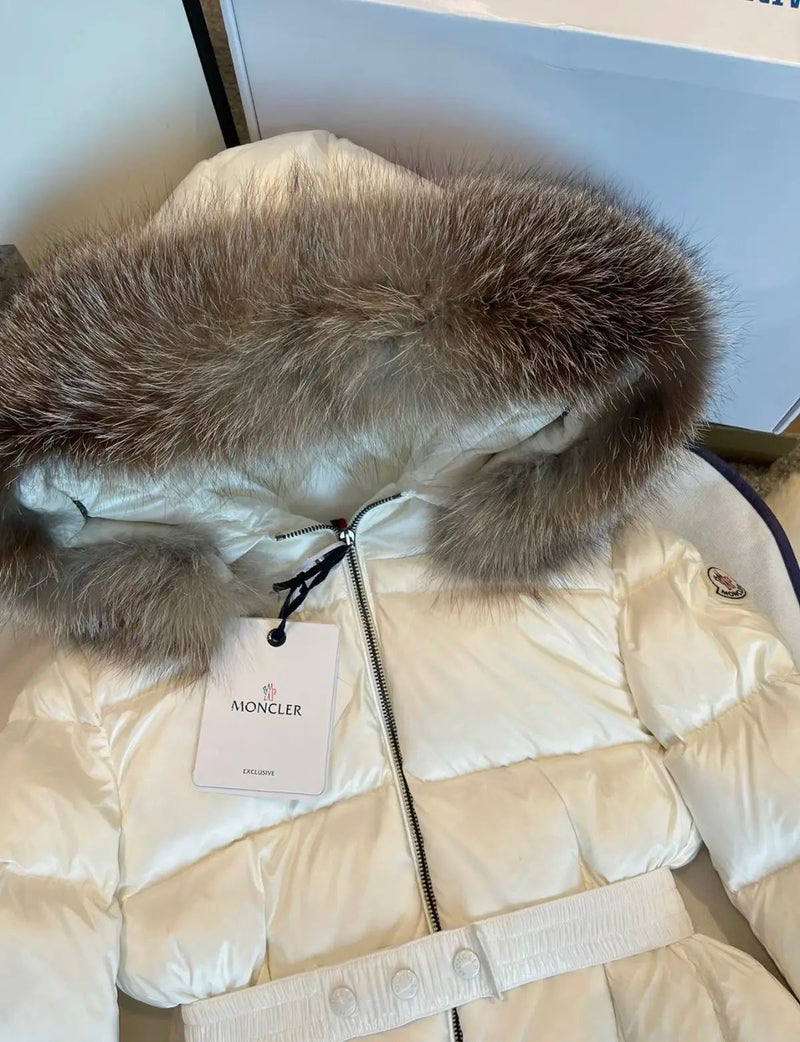 Moncler - Doudoune à fourrure avec ceinture F (2 coloris)