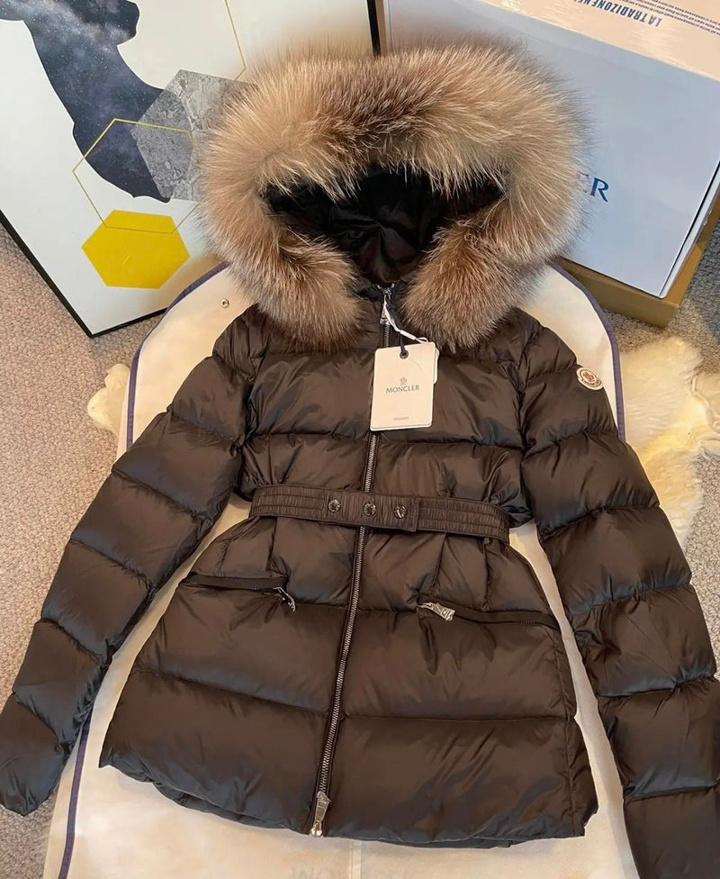 Moncler - Doudoune à fourrure avec ceinture F (2 coloris)