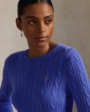 Ralph Lauren - Pull torsadé à col rond en coton Bleu Maidstone