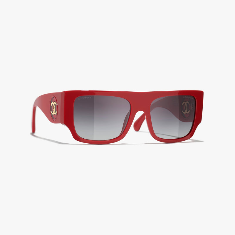 Chanel - Lunettes de soleil carrées Rouge