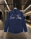 Louis Vuitton - Chemise manches longues Brodé LV Bleu