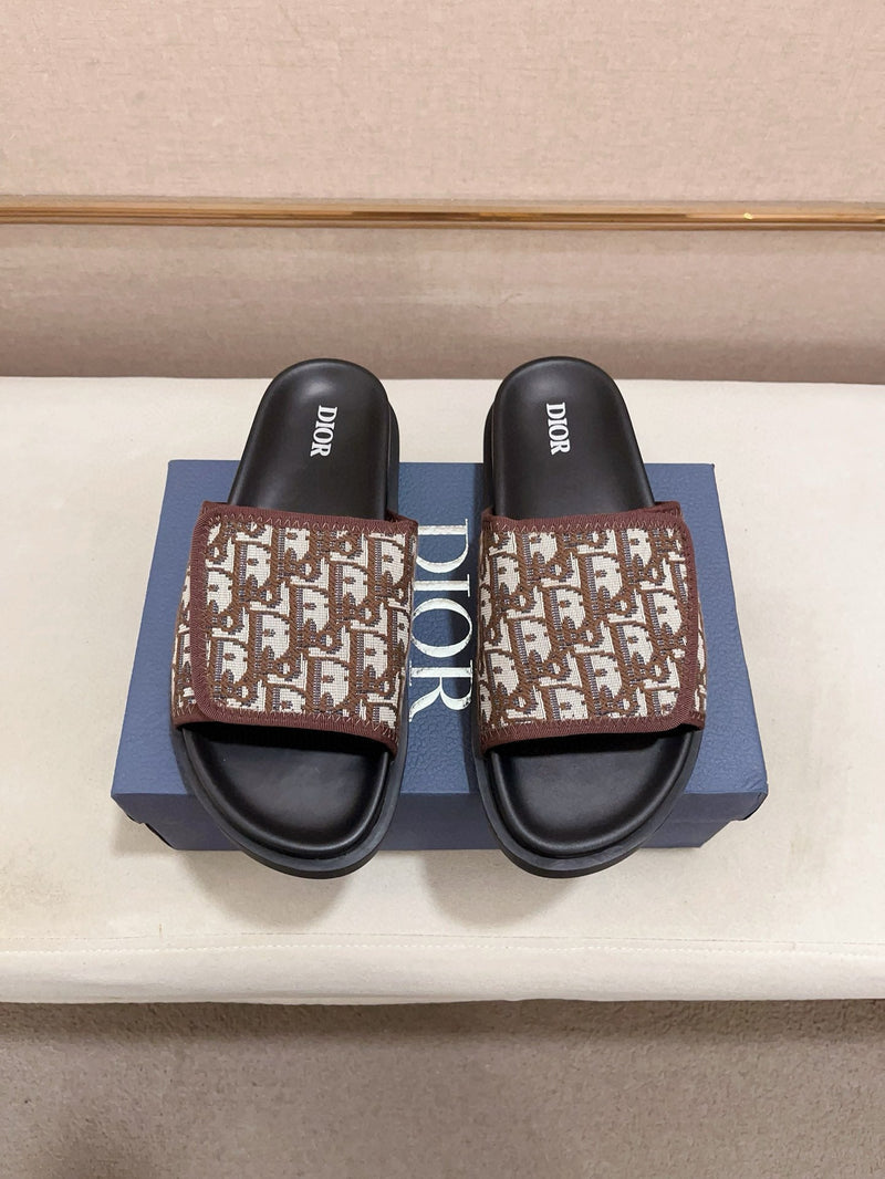 Dior - Sandale en Toile monogramme Dior Marron