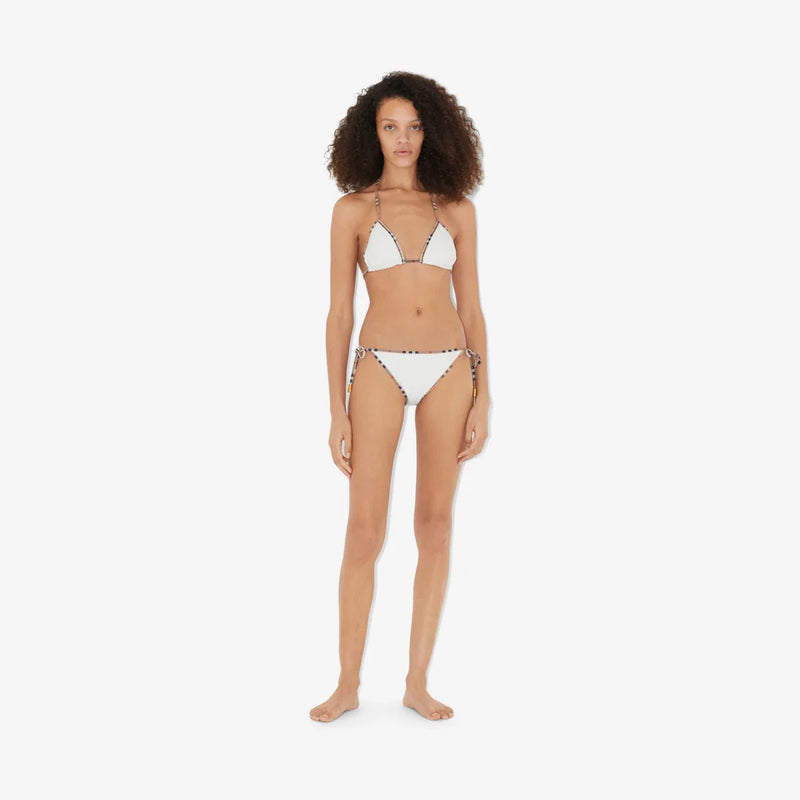 Burberry - Haut et Bas de bikini Check Blanc