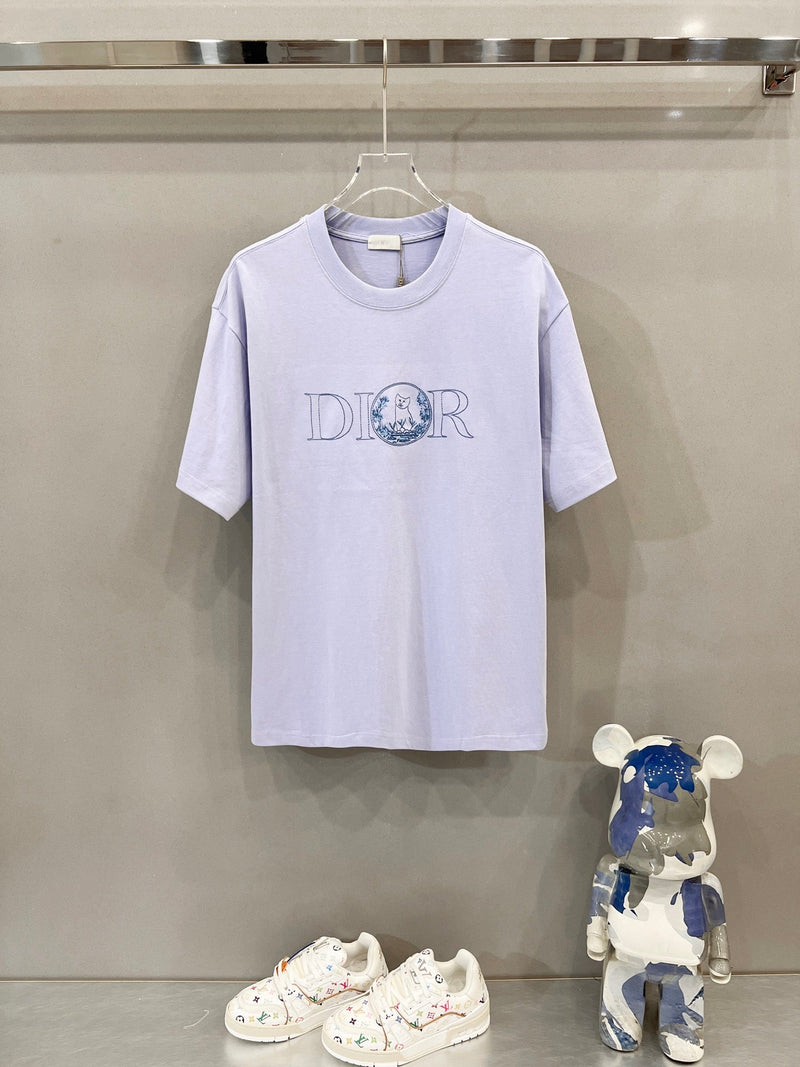 Dior - T-shirt en coton Dior Graphique Coloré Lavande