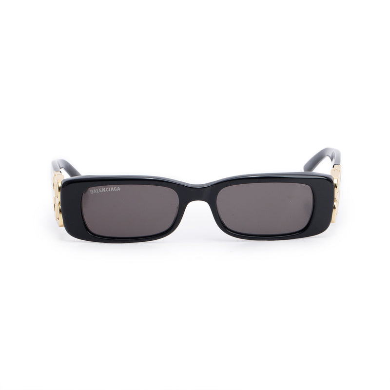 Balenciaga BB0096S Dynasty Black Acetate Rectangle Sunglasses