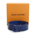Louis Vuitton Blue Monogram Canvas LV Initiales 40 MM Reversible Belt, Size 90 36 w/ Box)