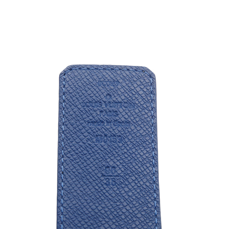 Louis Vuitton Blue Monogram Canvas LV Initiales 40 MM Reversible Belt, Size 90 36 w/ Box)