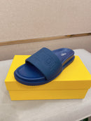 Fendi - Claquettes Fendi Roma Classique Bleu Marine