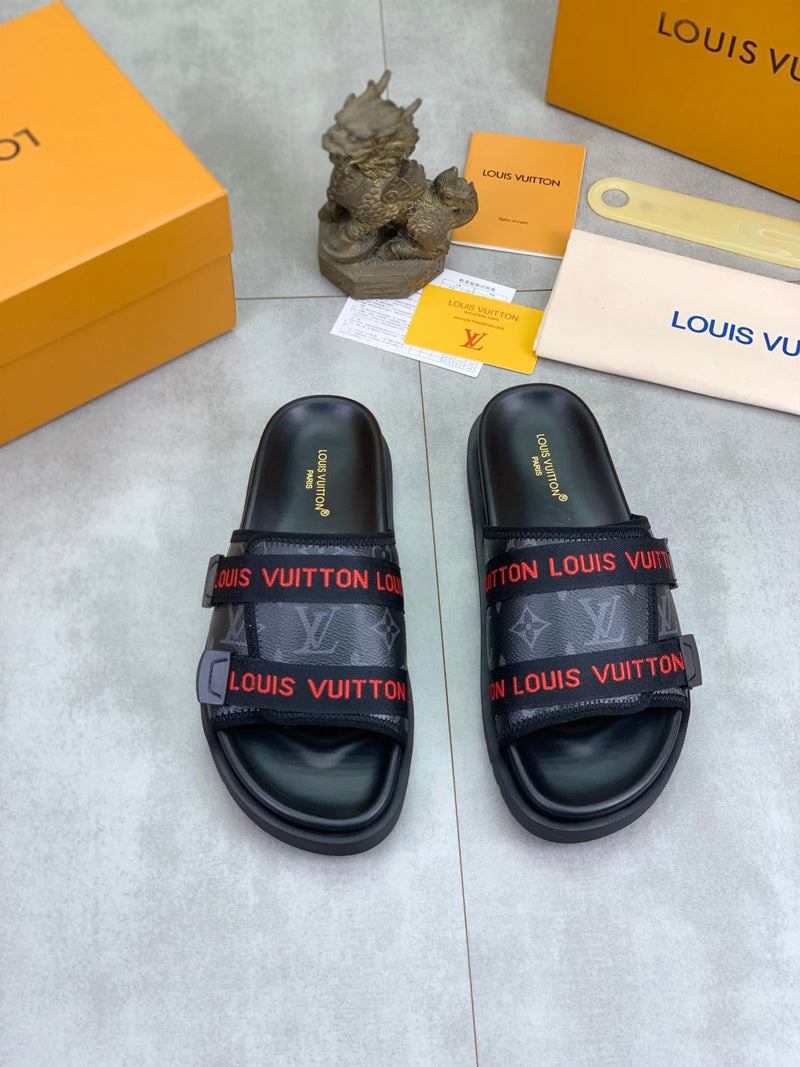 Louis Vuitton - Sandale LV avec bande en toile Noir
