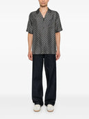 GUCCI - Chemise en soie imprimé Gris Anthracite