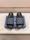 Dior - Sandale en Toile monogramme Dior Bleu Clair/Noir