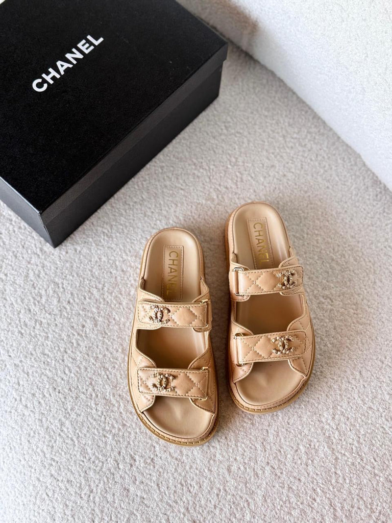 Chanel - Sandales Dad Noir/Bleu/Blanc/Beige/Bleu Marine