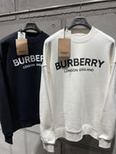 Burberry - Pull en coton logo Burberry Noir / Blanc